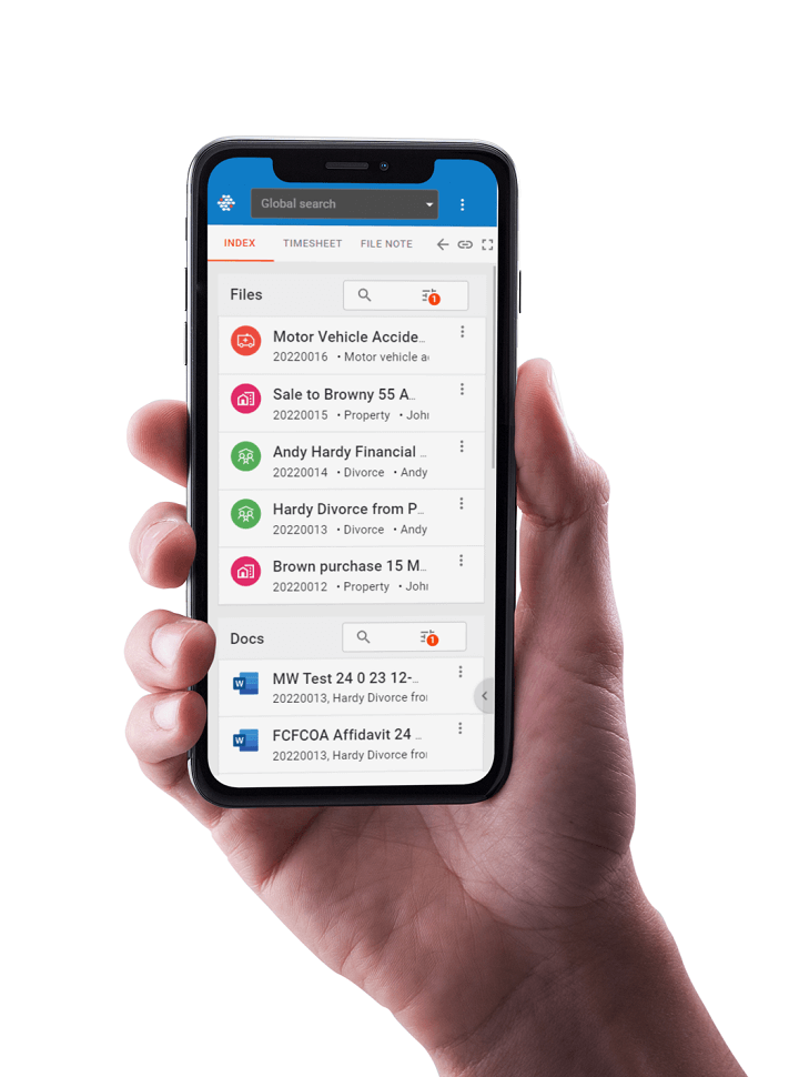 Law App on mobile — legal practice management software Australia